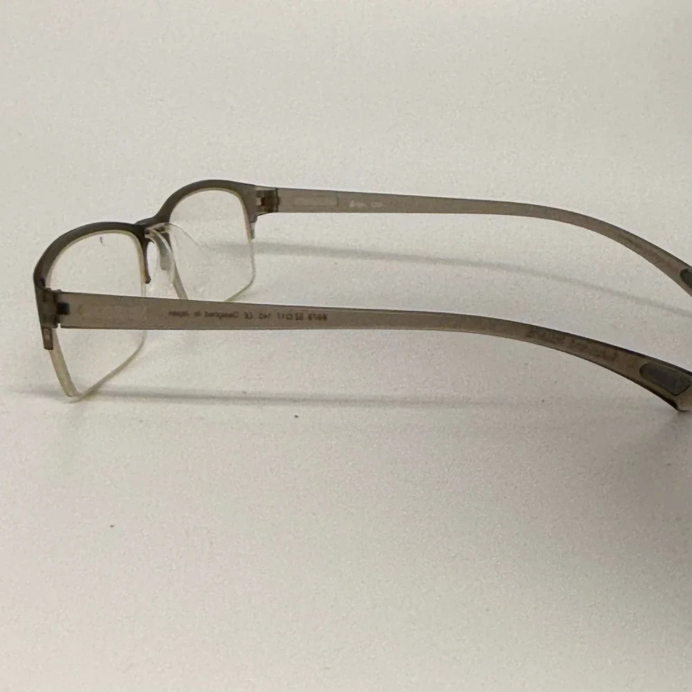 Bellagio #679 Eyeglasses Taupe Brown Semi-Rimless Rectangular Frames 52-17-145